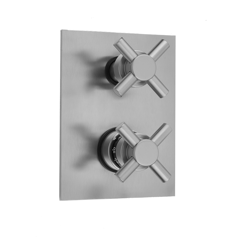 Jaclo :: Rectangle Plate with Contempo Cross Thermostatic Valve